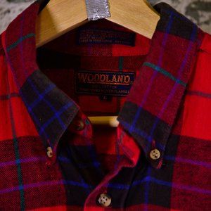Woodland 100% Cotton Red Flannel Shirt Large